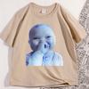 Футболка с принтом Ai Baby Holding Laugh Meme, вирусный тренд, унисекс, женская мода, повседневная хлопковая футболка, смешные графические футболки, круглый вырез, свободные футболки
