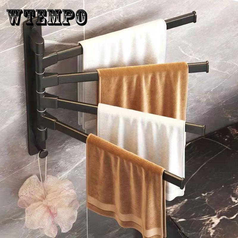 Вращающаяся вешалка для полотенец в ванной комнате, 36 см, 2/3/4 шт., бесплатная перфорация, многобарная сушилка, алюминиевый вешалка для полотенец, вешалка для ванной комнаты, вешалка для общежития, кухонная вешалка для полотенец
