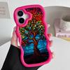 World Life Tree Mobile Phone Case for iPhone 17 16 15 14 13 12 11 Air Pro Max Plus Wavy Edge TPU Colorful Cover Cover Pretty