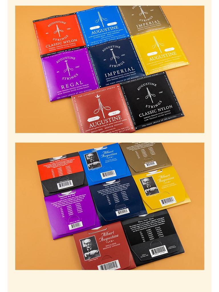 AUGUSTINE Augustine Классический красный набор нейлоновых гитарных струн - Струны для высоких и низких нот