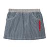 Skirt Denim Hickory Logo Simple Girls Baby Kids Clothing Navy X White [MIKI HOUSE] Children's 10-1711-494 S(100-110cm)