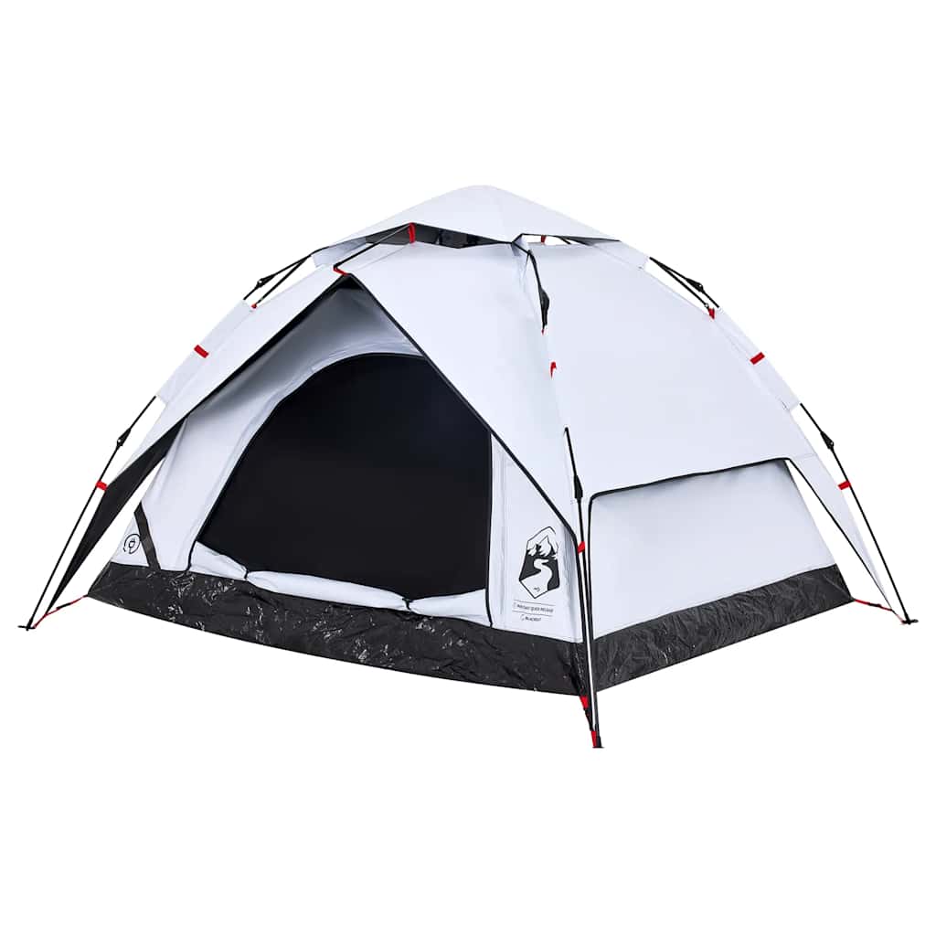 Dome Camping Tent for 3 Persons White Blackout Quick Release