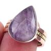 Natural Tiffany Stone Gemstone 925 Sterling Silver TwoTone Gift Ring S.8 g8A62