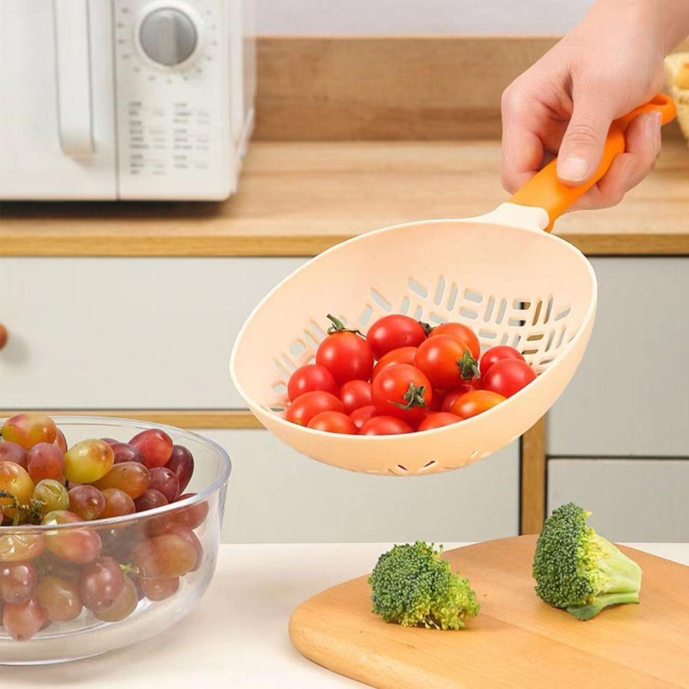 Ложка с длинной ручкой и прорезями, термостойкая, для фильтрации продуктов, половник-сито для готовки, для спагетти