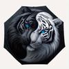 Yin Yang Tiger Face Art Print Wall DecorUmbrella with Cute Design, Portable 3-Fold Compact Umbrella for Men & Women, Valentine's Day Mother's Day Hall