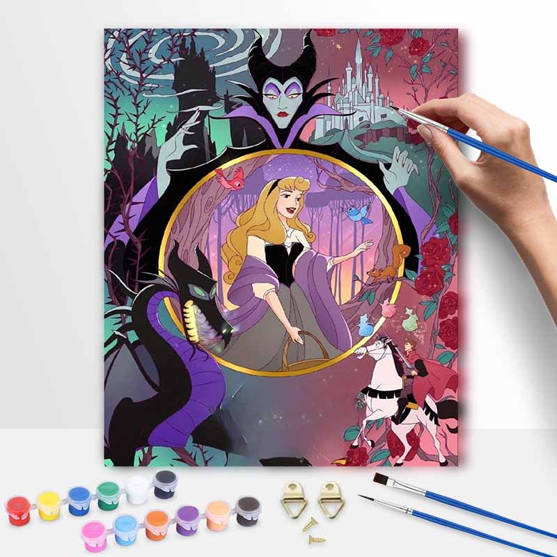 Disney Спящая красавица Малефисента масляная живопись цифровая живопись набор для творчества ручная работа DIY картина украшение дома подарок