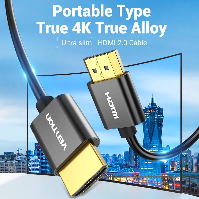 Vention HDMI-кабель 4K тонкий кабель HDMI-HDMI 2.0 для HDMI-разветвителя-удлинителя PS4/PS3 Apple TV HDTV-проектор 2.0 HDMI-кабель