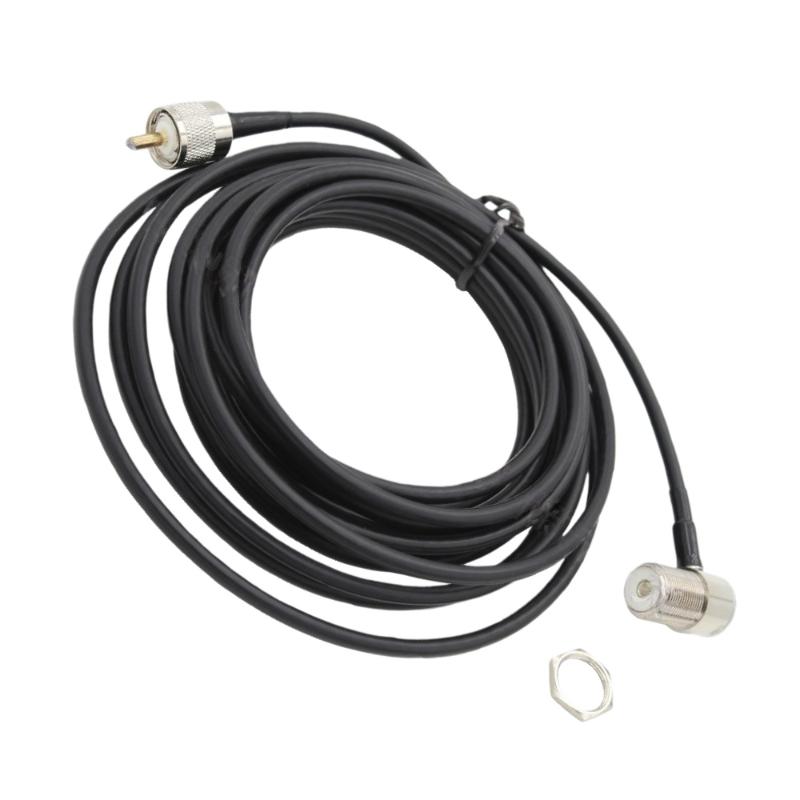1 шт. 5-метровый удлинительный кабель-крепление Rg58 Pl259 Uhf к разъемам So239 Для мобильной автомобильной радиоантенны Kenwood Yaesu Icom Для Tm-261