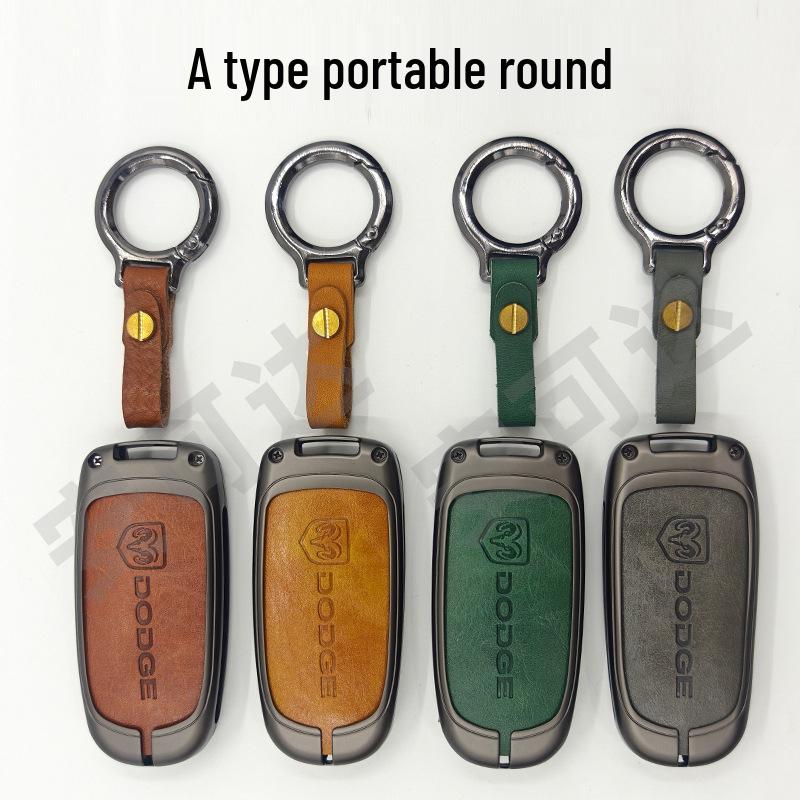Кейс для ключа Dodge: Металлический защитный чехол и сумка из натуральной кожи для Journey, Caliber, Avenger