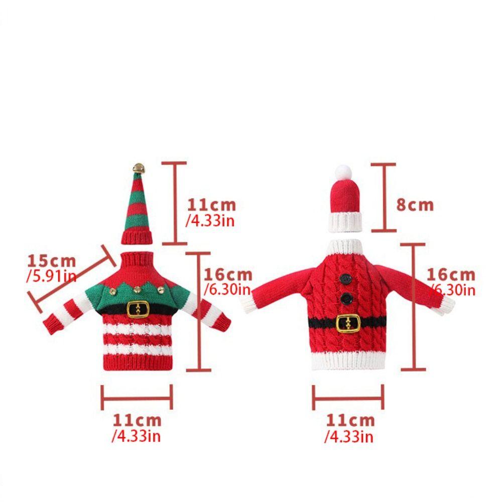 DIY Christmas Wine Bottle Cover Creative Wine Bottle Knitted Sweaters  Party Supplies