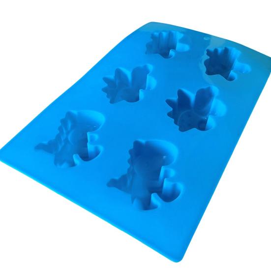 Форма для шоколада «Динозавр», 6-гнездная силиконовая форма для льда с антипригарным покрытием, гибкие формы для желейного льда, высоко-низкотемпературные формы для чизкейка и пудинга