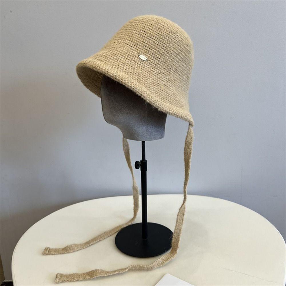 Wool Blend Fisherman Hat Knitted Woolen Basin Hat New Girl's Hat Autumn Winter