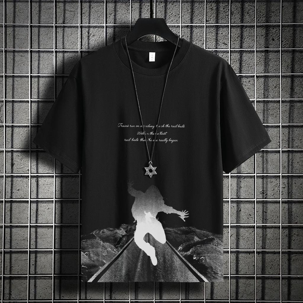 Short-Sleeved T-Shirt Men'S Summer Thin Ice Silk Loose Trendy T-Shirt Half-Sleeved Casual Clothes