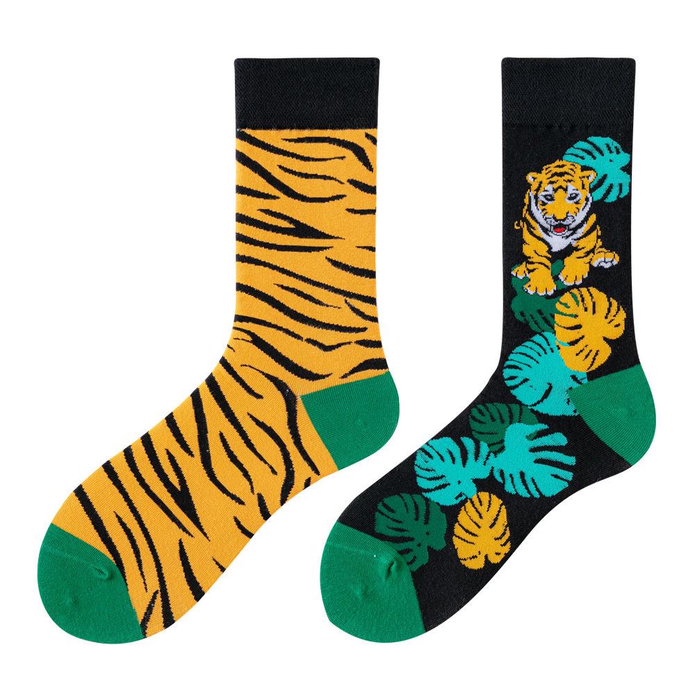 Asymmetric Colorful Christmas Cotton Socks for Couples