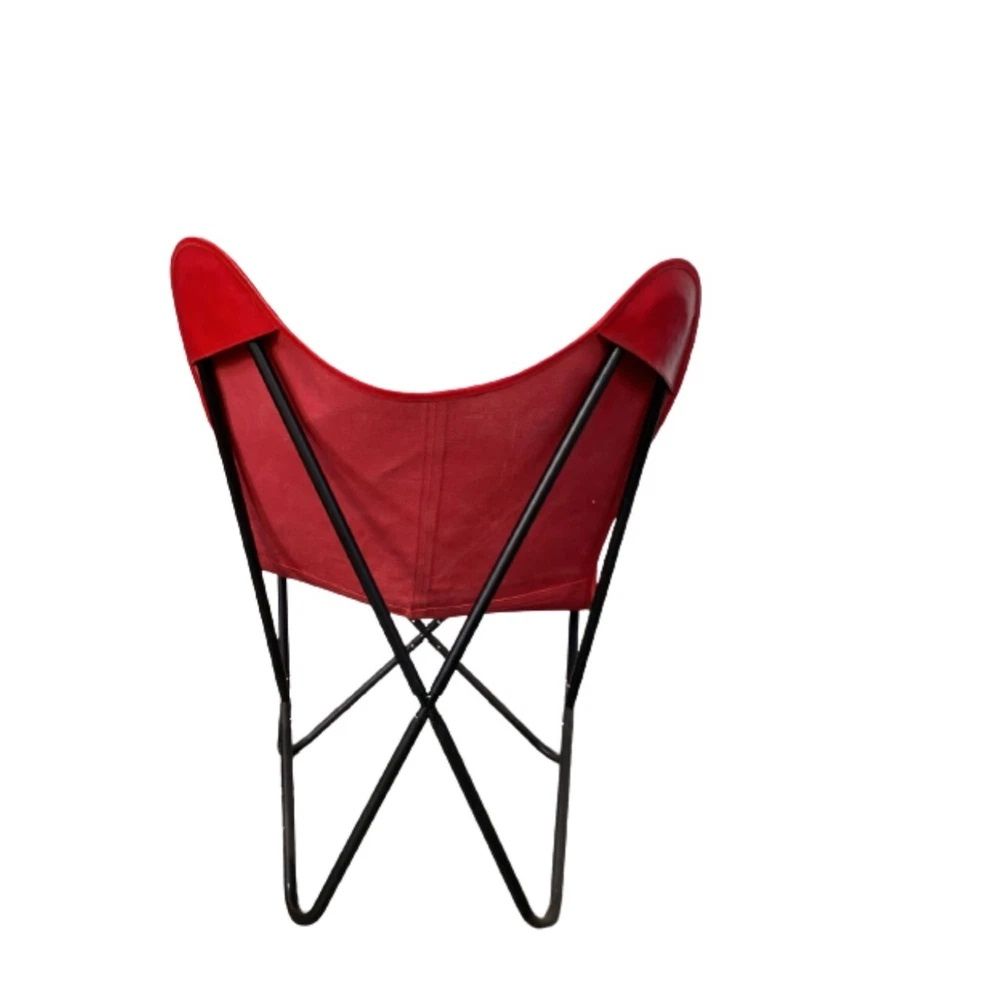 Премиальное красное кожаное кресло-бабочка Кожаный акцент Ручная работа