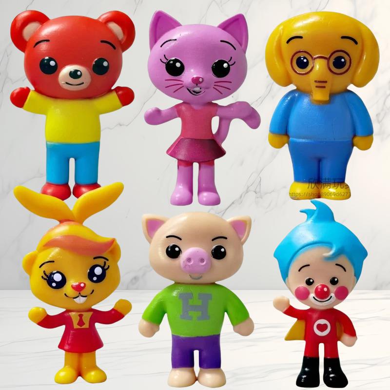 6 шт./набор Милый Плим Клоун Аниме Фигурка Игрушка ПВХ Просвещение Обучение Модель Куклы для Детей Подарок Настольные Украшения