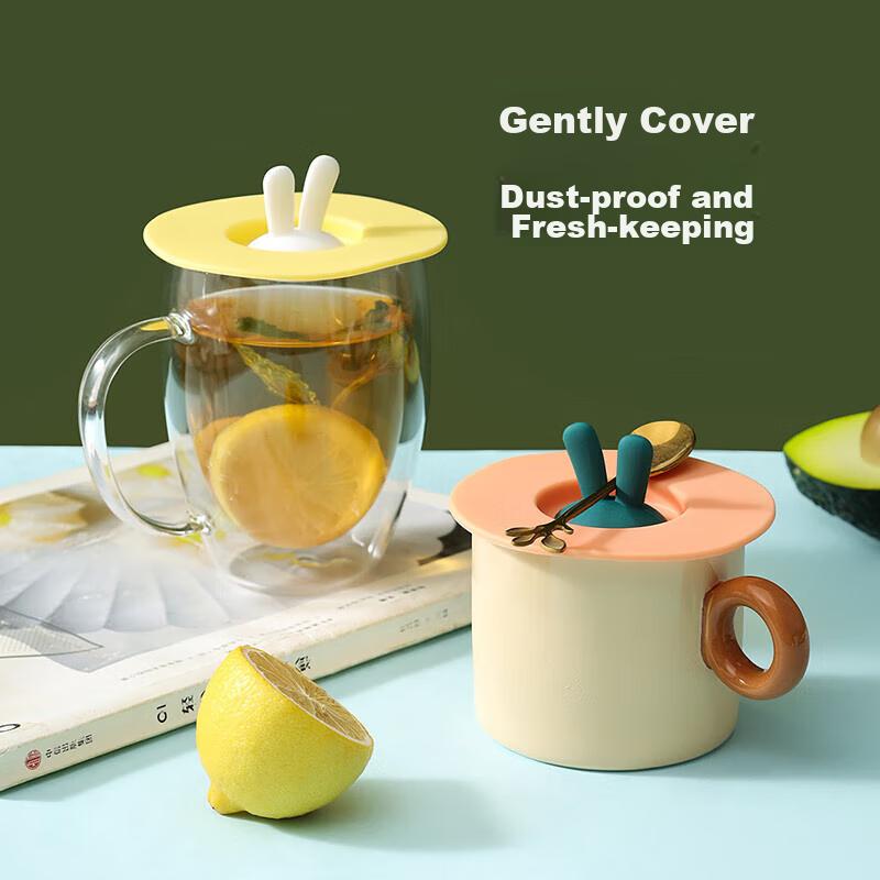 MAXCOOK Silicone Cup Lid, Universal Mug Cover, Tea Cup Lid, Coffee Mug Lid, Cute Cup Top, Green MCB3768