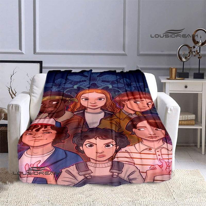 Плед 'Очень странные дела' Классический принт Тонкий плед Фланель Мягкий и удобный Домашний Плед для путешествий Подарок на день рождения Плед для кровати