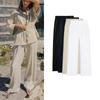 Summer New Product Women's Clothes American Minimalist White Linen Blend Straight-leg High Waist Casual Trousers 9929041