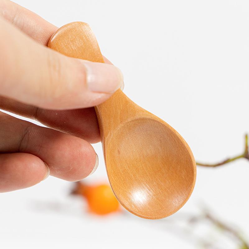 4/2/1pcs Mini Wooden Spoons Kitchen Spice Condiment Spoon Coffee Sugar Teaspoons Kids Short Handle Wood Scoops Home Tableware4