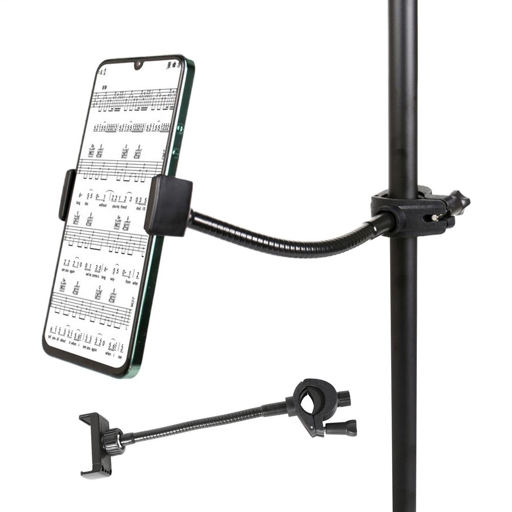 Mic Stand Phone Holder Adjustable Phone Mic Stand Holders Adjustable Mount With Long Gooseneck Arm Flexible For Drum Music Club