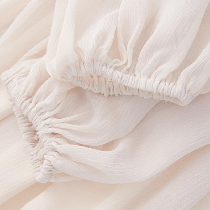 2024 Новая французская длинная юбка темперамент квадратный вырез шифон длинный рукав сказочный дворец ветер платье ранняя весна