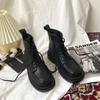2024 Мягкие ПУ Ботильоны Женские Мотоциклетные Ботинки На Толстой Подошве Женская Осенняя и Зимняя Обувь Женские Готические Короткие Ботинки