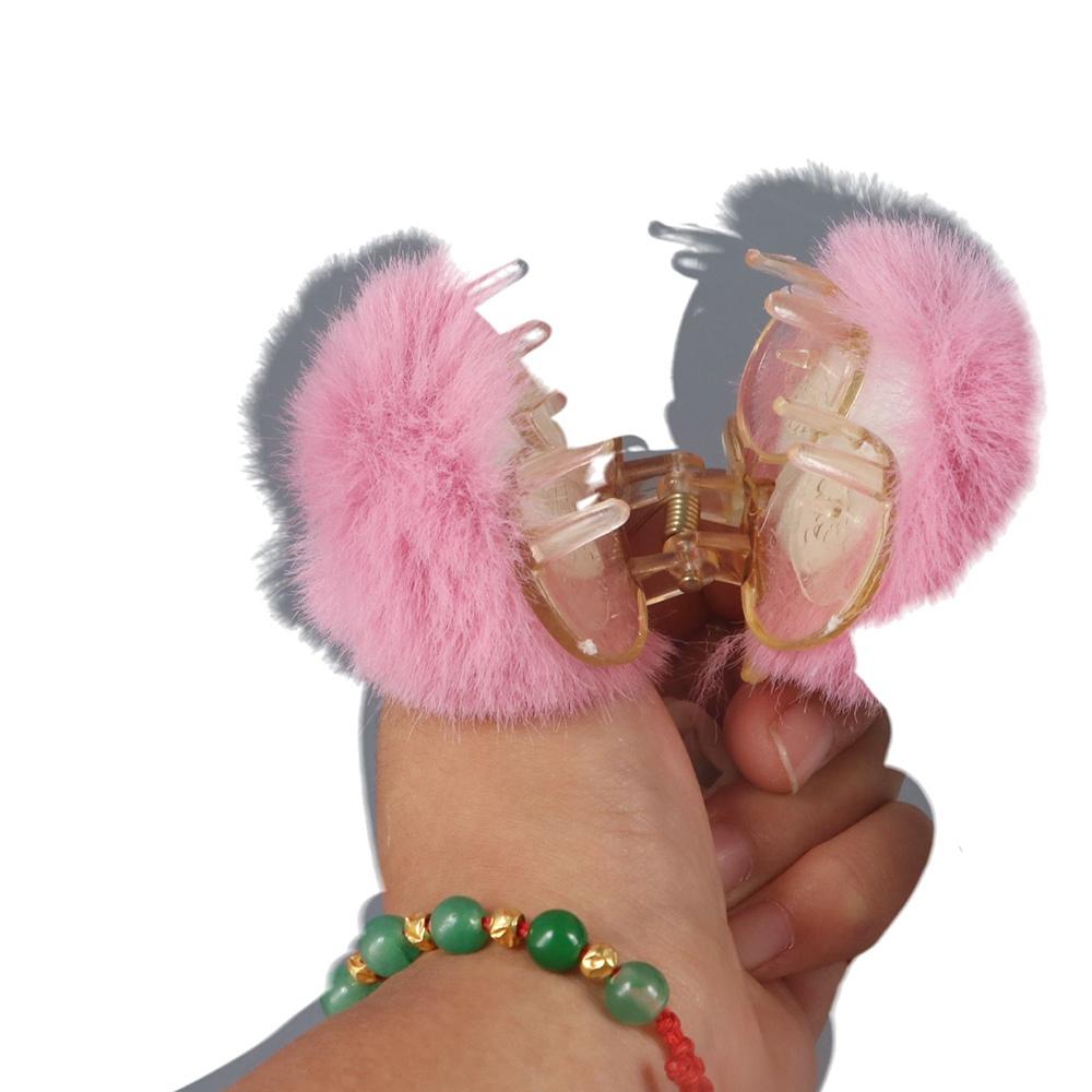 Autumn And Winter Solid Color Small Hairpin Child Headwear Plush Hair Claw Korean Style Hair Clip
