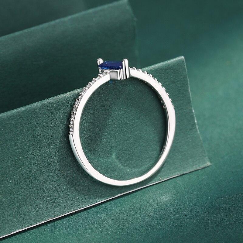Классическое кольцо для пар из 18-каратного золота с глубоким сапфиром и бриллиантами для женщин, темно-синее оригинальное серебро 925 пробы, подарочные ювелирные изделия