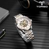 TORSO T603M-RSC Elysion Skeleton Automatic Diamond Watch Мужские металлические часы (кожаный ремешок в комплекте)