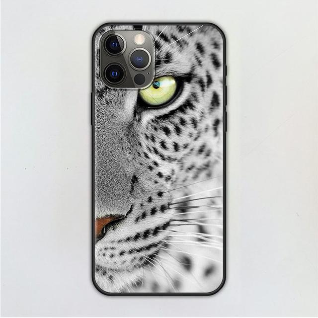 Чехол для мобильного телефона для Iphone 12 Mini 11 Pro X Xs Max Xr 8 7 6 6s Plus Se черный силиконовый чехол из ТПУ Fundas Capa Panther Cheetah