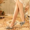 French Goat Leather Shoes Butterfly Wedding Shoes Women'S Heels Fine Heel Pointed Crystal Wedding Shoes Not Tiring Feet