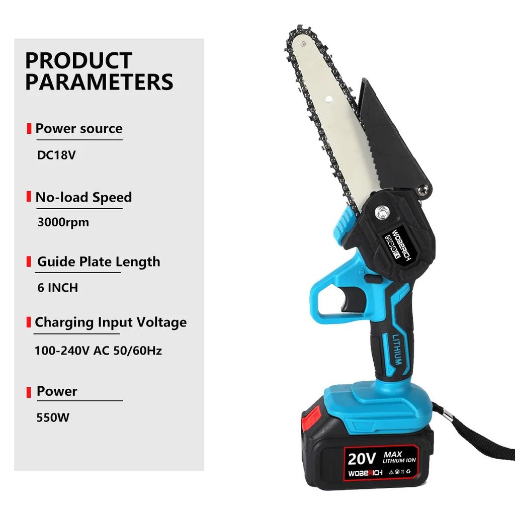 4-дюймовая/6-дюймовая мини-электрическая пила, цепная пила для фруктовых деревьев, деревообрабатывающие садовые инструменты, ручные резчики по дереву для аккумулятора Makiita 18 В