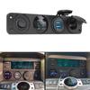 12V Power Adapter 4 In 1 Switch Panel Boat Marine Voltmeter Tester Car USB Chargers 3.0 Cigarette Lighter Socket Light Toggle