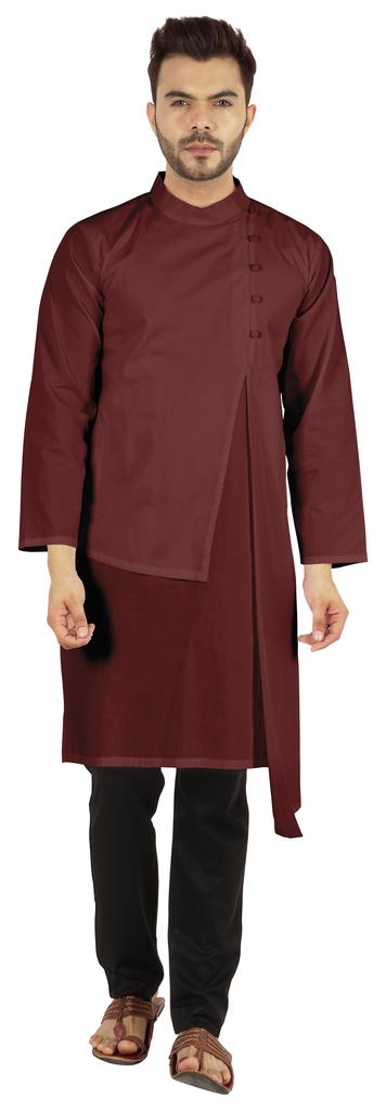 Atasi Индийский дизайнерский Курта для мужской вечерней одежды Однотонный цвет Этнический Длинный