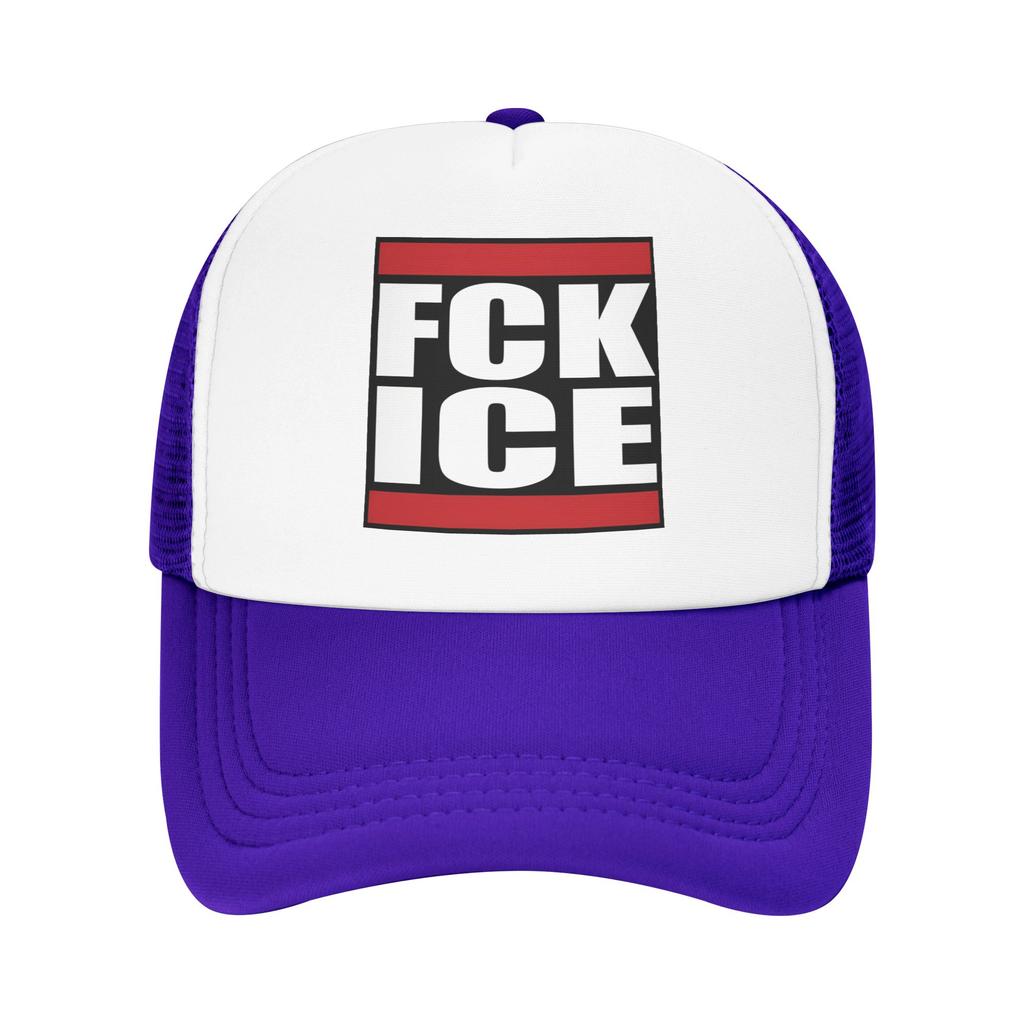 FCK ICE Сетчатые солнцезащитные шляпы Мужские взрослые с принтом Хип-хоп кепки Весенняя мода Уличные Дышащие бейсболки для зала