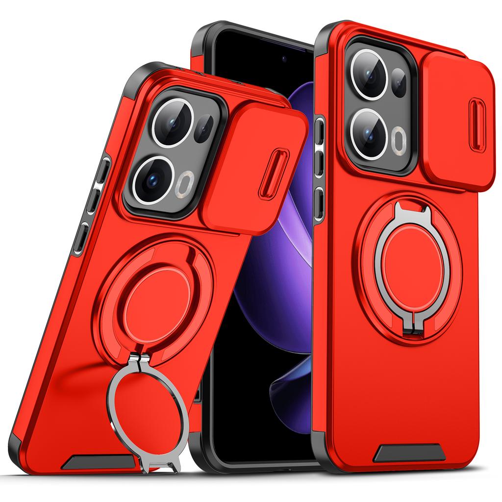 Чехол для Oppo Reno13 Чехол OPPO Reno 13 Чехол Oppo Reno13 Pro Магнитное кольцо Бронированный Сдвижная крышка для объектива камеры Крышка для беспроводной зарядки Magsafe