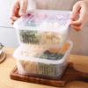 4 Grid with Lid Storage Box Drain Frozen Storage Box Durable Fridge Food Storage Crisper