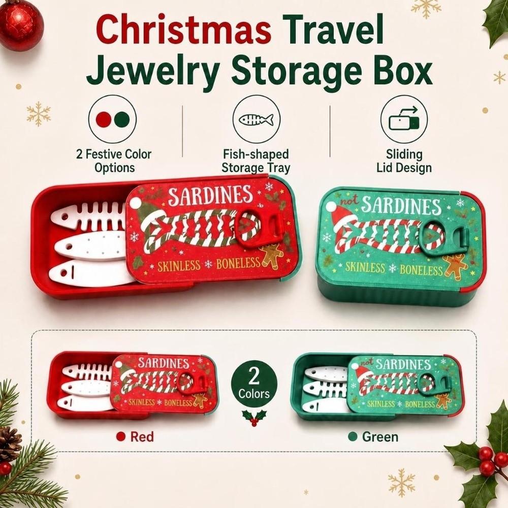 with Fish-Shaped Holders Sardine Tin Jewelry Box Portable Sardine Tin Jewelry Case Christmas Gifts