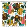 Boho Cheetah Shower Curtain,Tropical Leopard Wildlife Bath Curtain,Modern Pink Aesthetic Moon Phase Blue Floral Bathroom Curtain