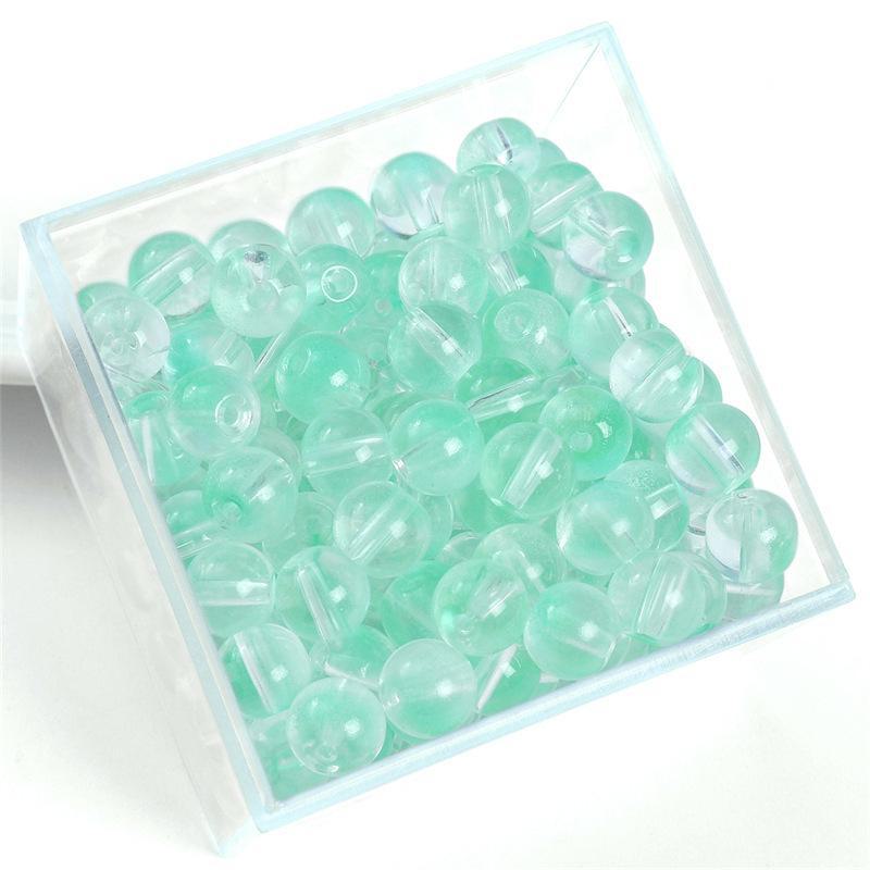 Комплект браслетов из бисера Summer Jelly Gold Glitter: Двойные стеклянные круглые бусины и полусахарные пузырчатые бусины