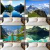 Горы и озера Гобелен Природный пейзаж Настенное искусство Тонкая ткань Потолок Одеяло Дом