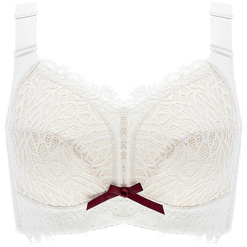 New Women's No Steel Ring Large Size Large Chest Small Full Cup Bra Thin Collection Breast Bra Cup GIJ