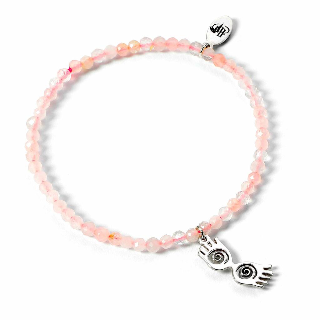 Harry Potter semi Precious stone bracelet with sterling silver Luna Glasses charm