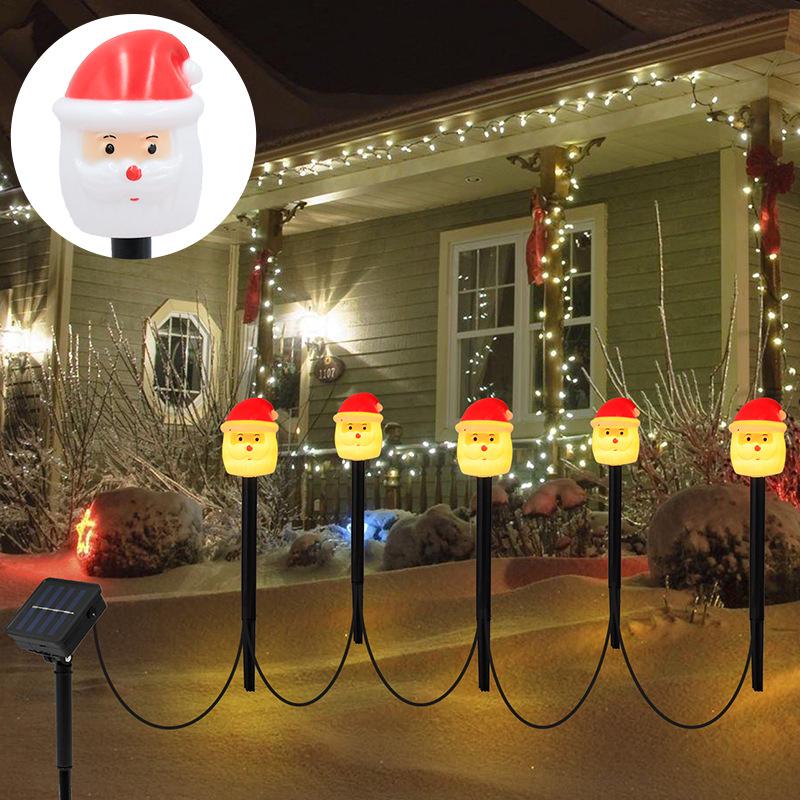 Светодиодные садовые светильники в виде рождественской звезды и снежинки на солнечной батарее