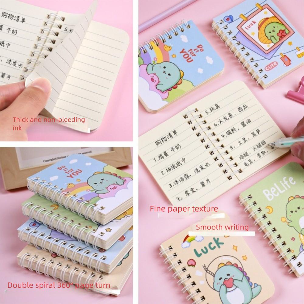 4Pcs/Set Cute A7 Notepad Line Circle Coil Notebook Kawaii Small Notepad Exam Preparation