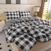 Комплект постельного белья в черную клетку, 1 пододеяльник в клетку и 2 наволочки, легкий комплект постельного белья из микрофибры в клетку Buffalo Check из 3 предметов