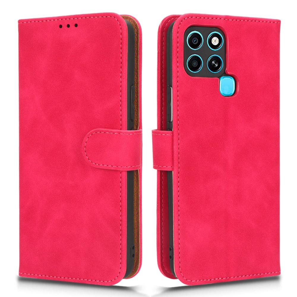 Для Infinix Smart 6 Чехол для телефона из искусственной кожи с ощущением прикосновения к коже, подставка, откидная обложка-кошелек