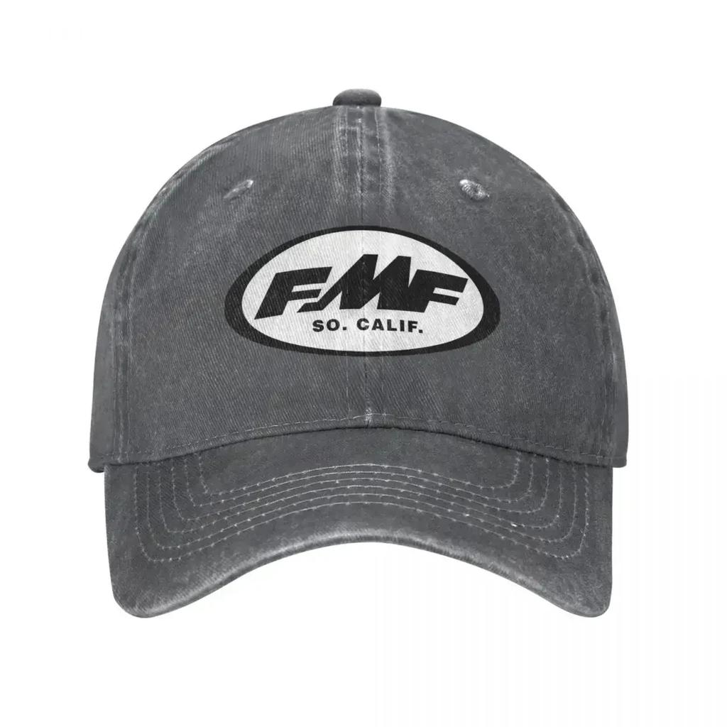 FMF Logo So Calif Baseball Cap Casual Distressed Denim Racing Headwear Unisex Women Outdoor Activities Unstructured Soft Hats Cap