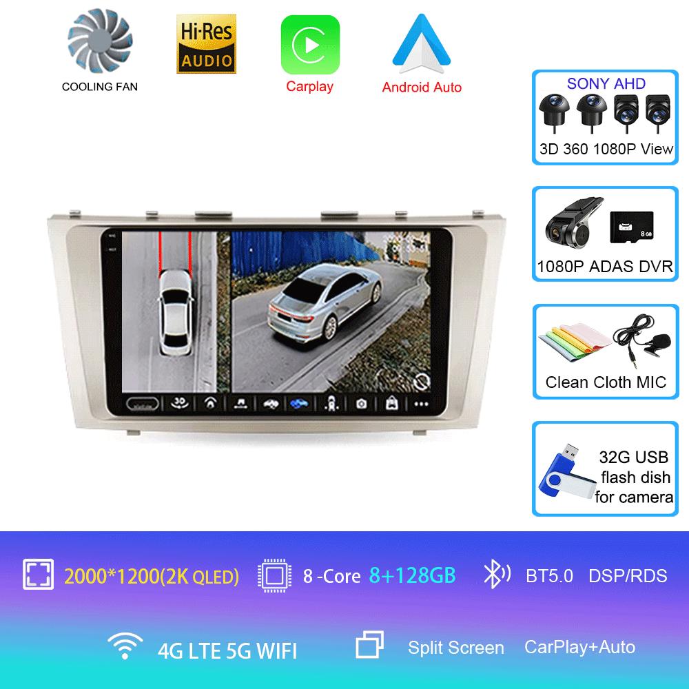 Android 14 Автомобильное радио для Toyota Camry 6 XV 40 50 2006 - 2011 Мультимедийный видеоплеер Навигация стерео GPS Нет 2din 2 din dvd